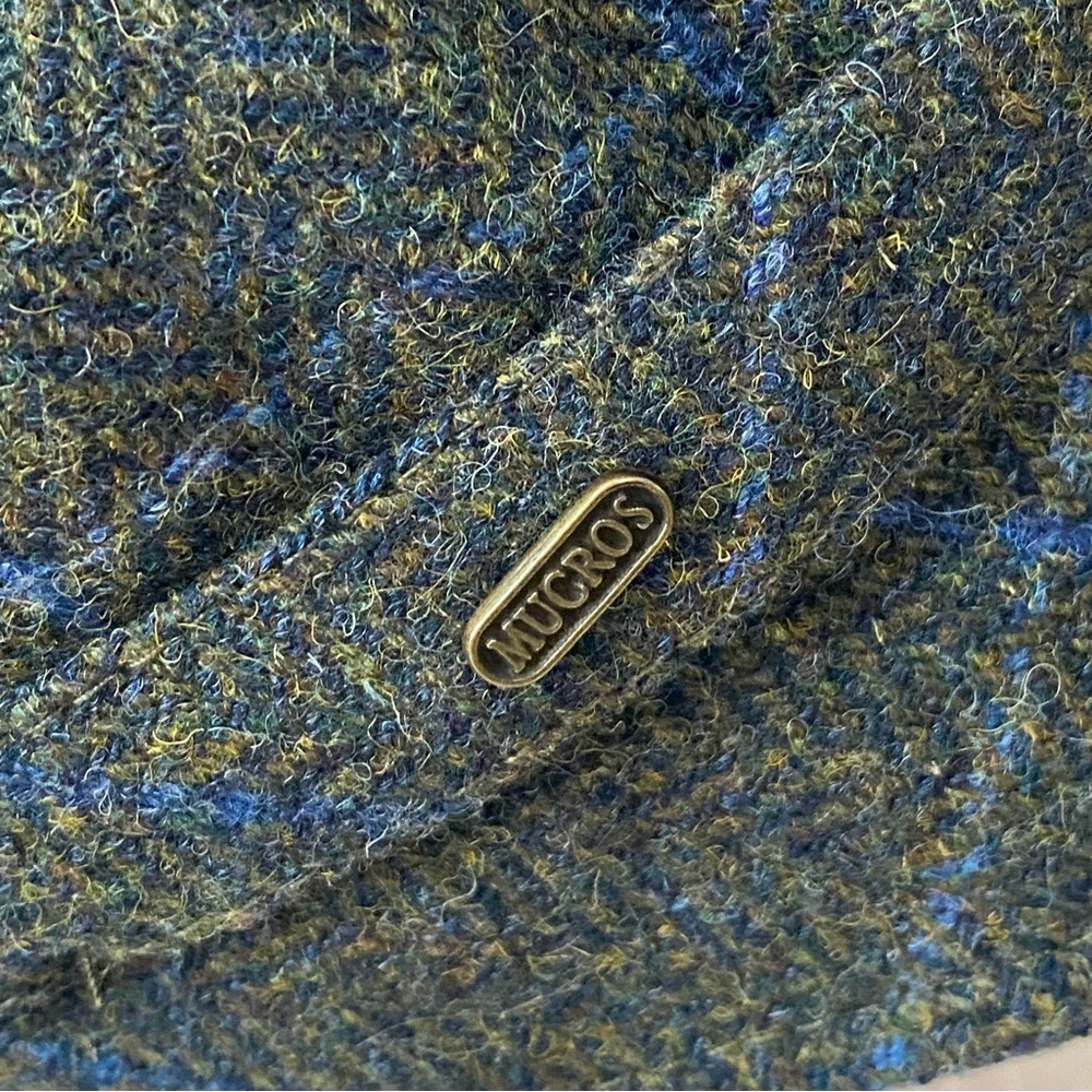 MUCROS WEAVERS Jaunty Women’s Flapper Cloche Hat Irish Wool Grayish Green Tweed - Picture 12 of 13